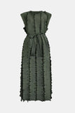 Pearl Accordion Pleated Tie Waist