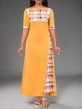 Large Number Of 2025 New Dress Burst Round Collar Bump Color Sleeve Irregular Long