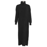 Vent Long Knitting Sweater Loose Fit Turtleneck Long Sleeve Women Pullovers New Fashion Tide Autumn Winter 2022