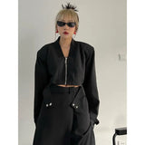 Wide Leg Pants Green Big Size Two Piece Suit New Lapel Long Sleeve Loose Fit Women Fashion Tide Spring Autumn 2023