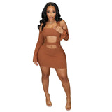 Women's Fashion Sexy Hottie Slings With Libbon Sleeves And Busty Short