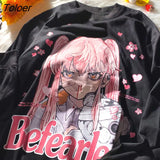 Kawaii JK Pullovers Basic Japanese Fashion Anime Girl Print Long Sleeve Tops 2021 Autumn New Fashion Large 2XL Teens