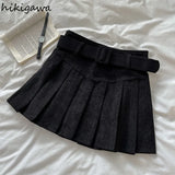 Vintage Pleated Skirt Women High Waist Tunic Jupe Fashion Bodycon Mini Skirts 2023 Faldas Mujer De Moda Y2k