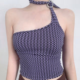 Grunge Halter Tops Irregular Bandage Tank Tops Harajuku Chic Sexy Slim Crop Tops Summer Korean Fashion Designer