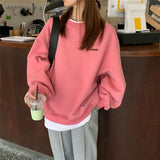 spring and autumn new splicing Pullover fashion Korean thick and thin women's Sweatshirt Navy Gray Black Pink women's