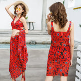 Set Women 3 Pieces Stylish BF Design Bright Color Elegant Young Style College Summer Beachwear Swimwear Hot Sale