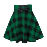 Checkered Women's Gothic Skirt Women Pleated Plaid Skirts Spring Autumn Girl Hip Hop Female Punk Goth Mini Skirt