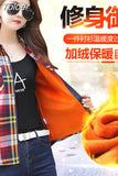 Big Size Velvet Thick Warm Women Plaid Shirt Female Long Sleeve Tops 2023 Autumn Winter Casual Blouse