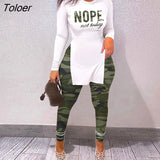 Tracksuits Women's Crop Top And Pants Set Casual Tigth Slim Two 2 Pieced Sets Letter Printed Tracksuit Set For