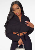 Casual High Collar Zipper Pocket Long Sleeve