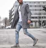 Coats Casual Fashion Pockets Long Coats Overcoat Long Sleeve Winter Parka Single-breasted 2020 New Male Long Coats
