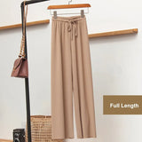 New High Waist Soft Comfort Women's Pants Casual Spring Summer Woman Pants Ice Silk Ankle-Length Trousers Female