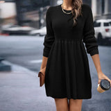 Autumn And Winter Explosion Of Women's Pure Color Doll Sweater Dress