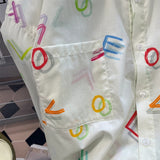 Sunscreen Shirt for Women Colorful Letter Printing Streetwear Thin Blouse Loose Long Sleeve Summer Lazy Style