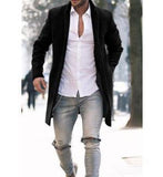 Coats Casual Fashion Pockets Long Coats Overcoat Long Sleeve Winter Parka Single-breasted 2020 New Male Long Coats