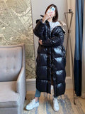 2022 Women's Winter Down Jacket Snow Coats Women Long Casual Warm Puffer Jacket Padded Hooded Down Parka Female