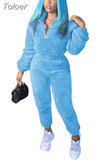 2023 Winter Outfits Thick Warm Fleece Sweatsuits for Women Two Piece Sweatpants and Hoodie Set Jogging Suits