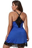 Sexy Plus Size Straps V Neck With Lace Mini Dress