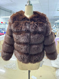 Fever Imitation Fox Fur Coat Women's Short-Sleeved Fur