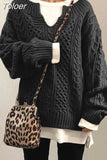 Sweater Women Fashion Chic Pullovers Sweet Basic Casual Loose Long Sleeve V-Neck Knitwear Tops Autumn Winter New