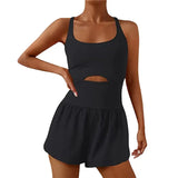 Women Tennis Dress Summer Casual Solid Color Sleeveless Open Back Athletic Mini Dresses with Pockets Sports Workout Golf