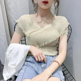 Blouse and Tops Women 2021 Summer Short Sleeve Shirts Plus Size Korean New Arrival Crop Top Female Office Ladies