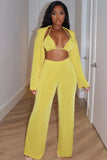 Front Top, Bralette, and Wide Leg Pants