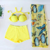 Set Women 3 Pieces Stylish BF Design Bright Color Elegant Young Style College Summer Beachwear Swimwear Hot Sale