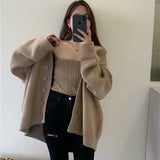 New Sexy Knitted Wrap Chest Vest knitted Suit Elegant Retro V-Neck Long-Sleeved Cardigan Solid Sweater Top Two Piece