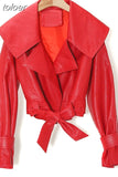 Plain Coat For Women Lapel Long Sleeve Lace Up Bowknot Short Streetwear Coats Female 2023 Spring Fashion Clothing