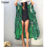 2023 Autumn Beach Kimono Swimwear Women Print Bikini Cover Ups Swimsuit Fashion Loose Plus Size Beachwear Hooded