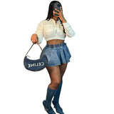 Women's High-Waisted Cowboy Dress Women's Summer New Sexy Babes Folded