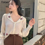 Women Loose Button Simple Casual Floral Retro Elegant Spring Streetwear Turn Down Collar Female Ins Chic Sweet