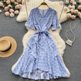 Holiday Women Party Clothes Floral Fashion Dress Female Clothing A line Dresses Outfits Summer Midi Beach Sundress