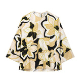 Shirt Casual Suit Spring Jacket Seven-Sleeve Loose Top Broad Leg Trousers Two Sets Of