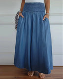 New Hot Women's Fashion Casual To Take Wide Legs Tight Waist Bandwidth