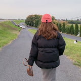 Winter New Style Solid Cotton-Padded Jacket Women Oversize Bread Stand-Up Collar Thick Warm Causal Chic Coat Parka