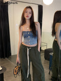 Crop Top 2023 Women's Clothing Backless Slim Fit Fashion Tanks Gradient Casual Y2k Tops Korean Casual Harajuku Vest