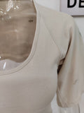 Fashion Women's T-shirt Loose Round Neck Half Sleeve Backless Cartoon Print Khaki Short Tops Cotton Summer 2023 New