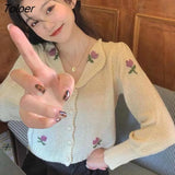 Women Loose Button Simple Casual Floral Retro Elegant Spring Streetwear Turn Down Collar Female Ins Chic Sweet