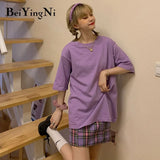 Cotton Harajuku T-shirt Female Loose Casual Korean Hipster Woman's T Shirt 2020 Summer Basic Vintage Tops Women