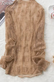 New Transparent Korean Loose Women Lace Blouse 3 Colors Female Bottoming Blouses Plus Size Cheaper
