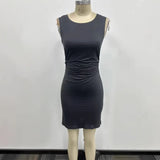 Explosion New Round-Neck Sleeveless Solid Color