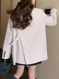 Fashion Women's suit Jacket Turn Down Collar Long Sleeve Single Button Asymmetric split Blazer Summer 2023 New