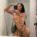 European And American Fashion Women's Wear Autumn New Printed Long Sleeve High Round Neck T-Shirt Tight Flared Pants
