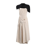 Temperament Dress Women 2025 Spring And Summer New Bump Color Splicing High-End Shawl Skirt