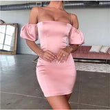 off shoulder 2023 Slim dress mujer robe vestido French romance party night lace up bodycon summer dresses women pink