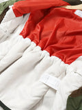 Patchwork Colorblcok Jacket For Women Stand Collar Long Sleeve Cotton Coats Female Winter Clothing 2023 Style