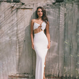 Spring 2025 New Fashion Style Sexy Irregular Shoulder Belts Empty Dress