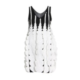 TWOTWINSTYLE Patchwork Colorblock Tank Dress For Women V Neck Sleeveless High Waist Loose Mini Dresses Female Summer Clothes